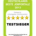 Deutschlands Beste Jobportale 2013: Bekannte Namen, Siegerehrung am „Messe-Katzentisch“.